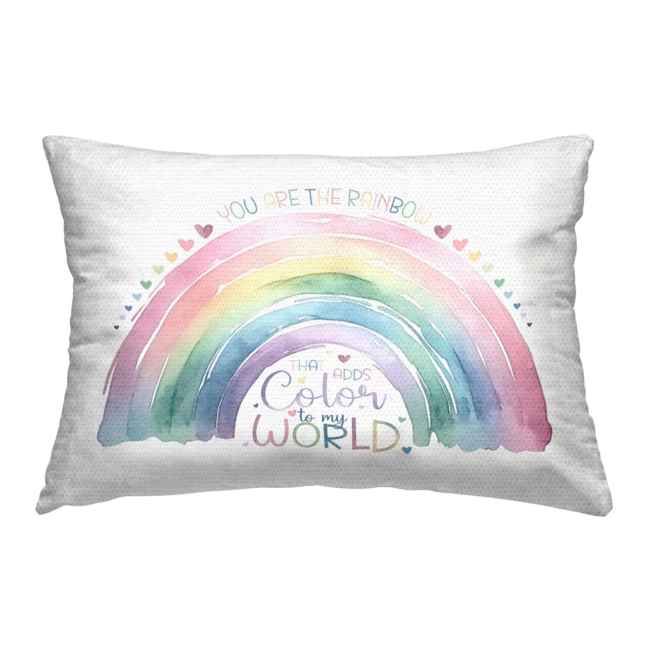 Inspirational Pastel Rainbow Design by Amanda Greenwood Outdoor Printed Pillow